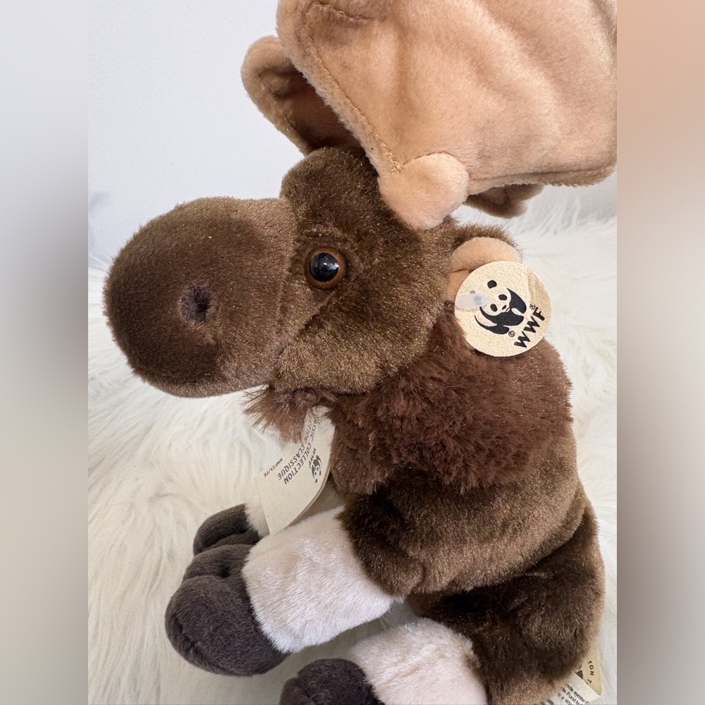 WWF(60) Brown and Cream Stuffed Moose Toy